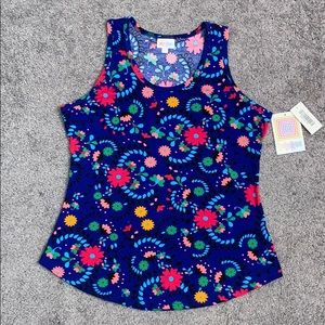 LuLaRoe multi-colored floral tank top size M NWT